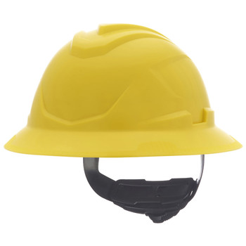 Yellow MSA V-Gard C1 Full Brim Hard Hat with Fas-Trac III Suspension